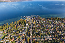 Luftaufnahme von Fähranleger Konstanz-Meersburg im Ortsteil Staad in Konstanz im Ortsteil Allmannsdorf im Bundesland Baden-Württemberg, Deutschland