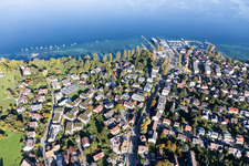 Luftaufnahme von Uferbereiche am Seegebiet des Bodensee im Ortsteil Allmannsdorf in Konstanz im Bundesland Baden-Württemberg, Deutschland