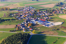 Dorfansicht von Süden mit Karl Schmid im Ortsteil Boll in Sauldorf im Bundesland Baden-Württemberg, Deutschland