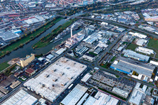 Luftaufnahme von Hafen in Schweinfurt im Bundesland Bayern, Deutschland