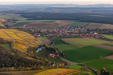 Luftbild von Weinberge Obervolkach in Volkach im Bundesland Bayern, Deutschland