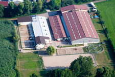 Pferdehof Oliver Wehnes im Ortsteil Minderslachen in Kandel im Bundesland Rheinland-Pfalz, Deutschland aus der Luft