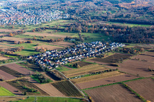Ortsteil Förch in Rastatt im Bundesland Baden-Württemberg, Deutschland vom Flugzeug aus