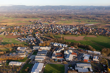 Luftaufnahme von Ortsteil Sand in Willstätt im Bundesland Baden-Württemberg, Deutschland