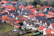 Seebach im Bundesland Bas-Rhin, Frankreich aus der Luft