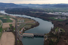 Kraftwerk Ryburg-Schwörstadt in Möhlin im Bundesland Aargau, Schweiz