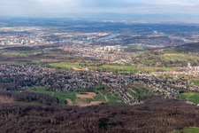 Luftbild von Riehen im Bundesland Basel-Stadt, Schweiz