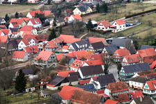 Seebach im Bundesland Bas-Rhin, Frankreich von oben gesehen