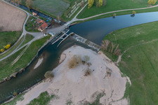 Luftaufnahme von Raststätte Am großen Deich im Ortsteil Elgersweier in Offenburg im Bundesland Baden-Württemberg, Deutschland