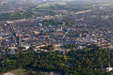 Ortsteil Innenstadt-West in Karlsruhe im Bundesland Baden-Württemberg, Deutschland aus der Vogelperspektive