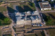 Baustelle zum Neubau eines Forschungs- Gebäudes und Bürokomplex des LTC - Linder Technologie Campus in der Wilhelm-Schickard-Straße im Technologiepark Karlsruhe in Karlsruhe im Ortsteil Rintheim im Bundesland Baden-Württemberg, Deutschland