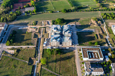 Baustelle des LTC - Linder Technologie Campus in der Wilhelm-Schickard-Straße im Technologiepark Karlsruhe im Ortsteil Rintheim im Bundesland Baden-Württemberg, Deutschland aus der Drohnenperspektive