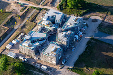 Baustelle des LTC - Linder Technologie Campus in der Wilhelm-Schickard-Straße im Technologiepark Karlsruhe im Ortsteil Rintheim im Bundesland Baden-Württemberg, Deutschland von einer Drohne aus
