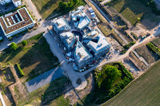 Luftbild von Baustelle des LTC - Linder Technologie Campus in der Wilhelm-Schickard-Straße im Technologiepark Karlsruhe im Ortsteil Rintheim im Bundesland Baden-Württemberg, Deutschland