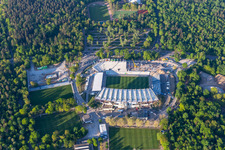 Umbau Wildparkstadion des KSC im Ortsteil Innenstadt-Ost in Karlsruhe im Bundesland Baden-Württemberg, Deutschland von oben