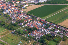 Gänsried in Freckenfeld im Bundesland Rheinland-Pfalz, Deutschland von oben