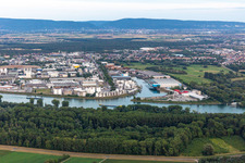 Luftaufnahme von Rheinauhafen in Mannheim im Bundesland Baden-Württemberg, Deutschland
