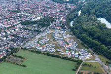 Schrägluftbild von Ketsch im Bundesland Baden-Württemberg, Deutschland