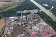 Rückbau des KKW, Platz für den Gleichstrom in Philippsburg im Bundesland Baden-Württemberg, Deutschland aus der Luft