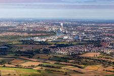 Rheinauhafen von Süden in Mannheim im Bundesland Baden-Württemberg, Deutschland