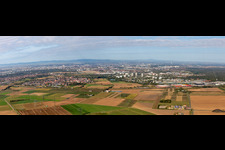 Wallstadt und Feudenheim von Ost in Mannheim im Bundesland Baden-Württemberg, Deutschland