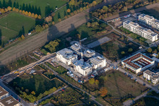 Baustelle zum Neubau eines Forschungs- Gebäudes und Bürokomplex des LTC - Linder Technologie Campus mit Werum GmbH, Systec&Services sowie Systec&Solutions in der Wilhelm-Schickard-Straße im Technologiepark Karlsruhe in Karlsruhe im Ortsteil Rintheim im Bundesland Baden-Württemberg, Deutschland