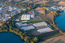 Industrie- und Gewerbegebiet mit Faurecia, Groke Türen, Linde+Wiemann und Noblesse in Hagenbach im Bundesland Rheinland-Pfalz, Deutschland