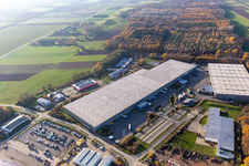 Gewerbegebiet Horst mit Magna Exteriors, Zufall Logistics, STS Group und Thermo Fisher im Ortsteil Minderslachen in Kandel im Bundesland Rheinland-Pfalz, Deutschland von oben gesehen