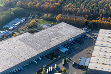 Gewerbegebiet Horst mit Magna Exteriors, Zufall Logistics, STS Group und Thermo Fisher im Ortsteil Minderslachen in Kandel im Bundesland Rheinland-Pfalz, Deutschland aus der Luft betrachtet