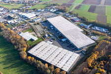 Luftbild von Gewerbegebiet Horst mit Magna Exteriors, Zufall Logistics, STS Group und Thermo Fisher im Ortsteil Minderslachen in Kandel im Bundesland Rheinland-Pfalz, Deutschland