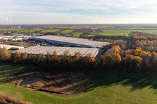 Gewerbegebiet Horst mit Magna Exteriors, Zufall Logistics, STS Group und Thermo Fisher im Ortsteil Minderslachen in Kandel im Bundesland Rheinland-Pfalz, Deutschland aus der Luft