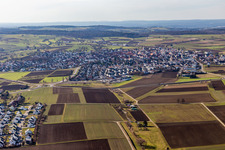 Kuppingen von Nordwesten in Herrenberg im Bundesland Baden-Württemberg, Deutschland