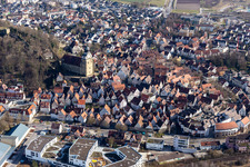 Historische Altstadt aus Norden in Herrenberg im Bundesland Baden-Württemberg, Deutschland
