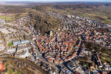 Stadtübersicht aus Westen in Herrenberg im Bundesland Baden-Württemberg, Deutschland