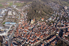 Stadtübersicht aus Südwesten in Herrenberg im Bundesland Baden-Württemberg, Deutschland