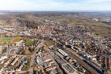Stadtübersicht von Westen in Herrenberg im Bundesland Baden-Württemberg, Deutschland