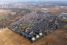 Ortsteil Maudach in Ludwigshafen am Rhein im Bundesland Rheinland-Pfalz, Deutschland von oben