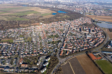 Ortsteil Maudach in Ludwigshafen am Rhein im Bundesland Rheinland-Pfalz, Deutschland aus der Luft