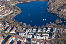 Luftbild von Rheinauer See in Mannheim im Bundesland Baden-Württemberg, Deutschland