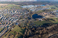 Schrägluftbild von Philippsburg im Bundesland Baden-Württemberg, Deutschland