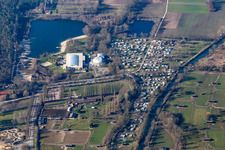 Campingplatz Rülzheim zwischen Dampfnudel und Straußenfarm Mhou im Bundesland Rheinland-Pfalz, Deutschland