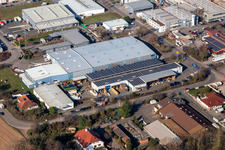 Gewerbegebiet und Firmenansiedlung Ost mit EFCO-UHLIG Industrieprodukte und EFCO-Produkte Schmuck- und Metallwarenfabrik Industrieofenbau GmbH in Rohrbach im Bundesland Rheinland-Pfalz, Deutschland