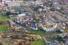Luftaufnahme von Wissembourg im Bundesland Bas-Rhin, Frankreich