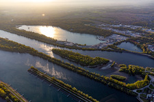 Centrale hydroelectrique EDF de Gambsheim. Rheinschleusse Freistett in Rheinau im Bundesland Baden-Württemberg, Deutschland