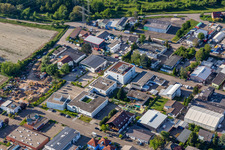 Drohnenbild von Stiftung Kirchliches Rechenzentrum Südwestdeutschland im Ortsteil Eggenstein in Eggenstein-Leopoldshafen im Bundesland Baden-Württemberg, Deutschland
