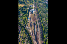 Rangierbahnhof im Ortsteil Beiertheim-Bulach in Karlsruhe im Bundesland Baden-Württemberg, Deutschland