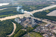 EnBW Steinkohlekraftwerk am Rhein im Ortsteil Daxlanden in Karlsruhe im Bundesland Baden-Württemberg, Deutschland