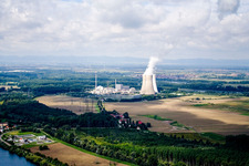 Philippsburg im Bundesland Baden-Württemberg, Deutschland vom Flugzeug aus