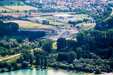 Gartenkies im Ortsteil Neudorf in Graben-Neudorf im Bundesland Baden-Württemberg, Deutschland aus der Vogelperspektive