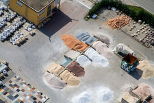 Graben-Neudorf, Fa. Gartenkies, Badische Terrazzo Handelsgesellschaft mbH Huttenheimer Landstraße 2-6 im Bundesland Baden-Württemberg, Deutschland von oben
